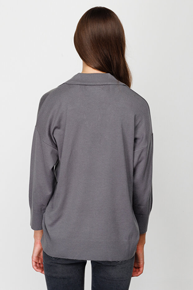 Gömlek Yaka Triko Kazak - 3