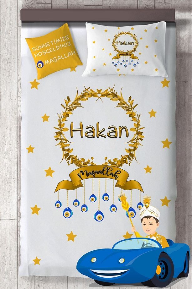Isim Yazdırılabilir Sünnet Yatak Örtüsü Takımı Mkt-4045 - 1