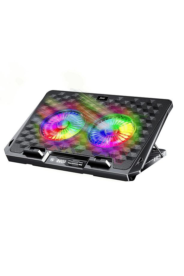 Odin Rgb Işıklı Gaming 2200rpm Çift Fan Led Display Laptop Notebook Soğutucu Stand - 1