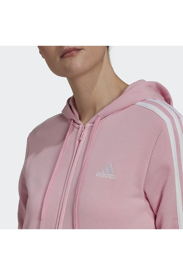 Essentials French Terry 3-stripes Full-zip Kapüşonlu Üst - 6
