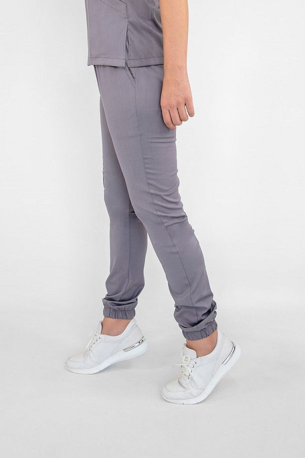 Gri Lastikli Paça Kruvaze Viskon Likralı Atlantis Cerrahi Atlantis Model Jogger Üniforma Takımı - 7