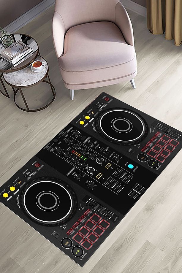 Dj Seti Setup Şeklinde Hali ,Yıkanabilir Hali ,Süngerli Yüzey- KAYMAZ DOT TABAN - 1