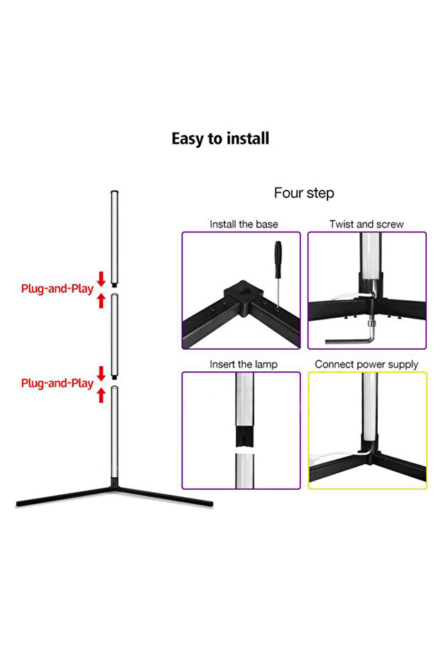 Bluetooth Control LED Light Corner Lamp Multicolour - 4