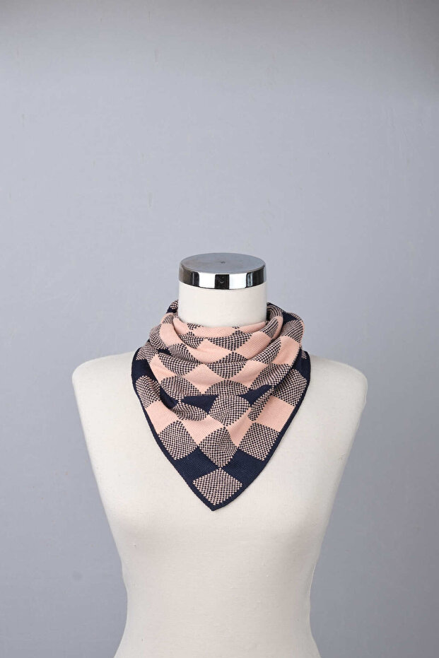 Checkered Patterned Knitwear Scarf - 2