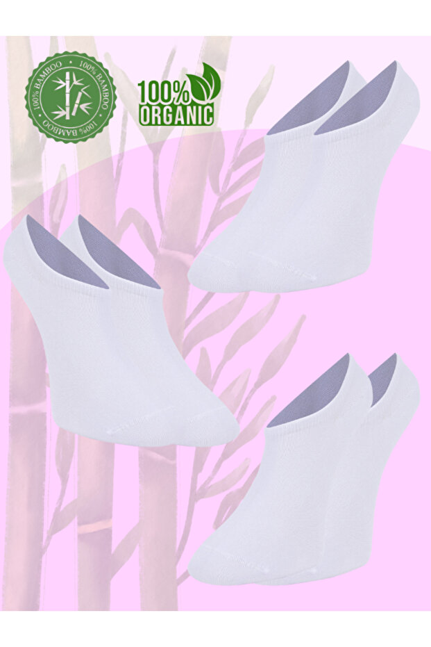100% Real Bamboo Women's Sneaker Invisible Socks Seamless 3-Piece