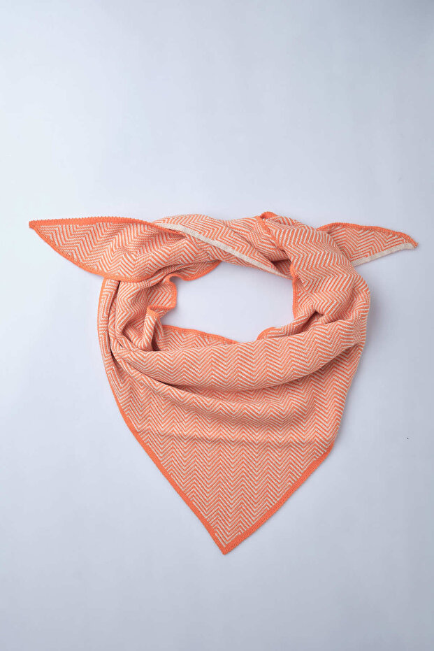 Herringbone Patterned Knitwear Scarf - 3