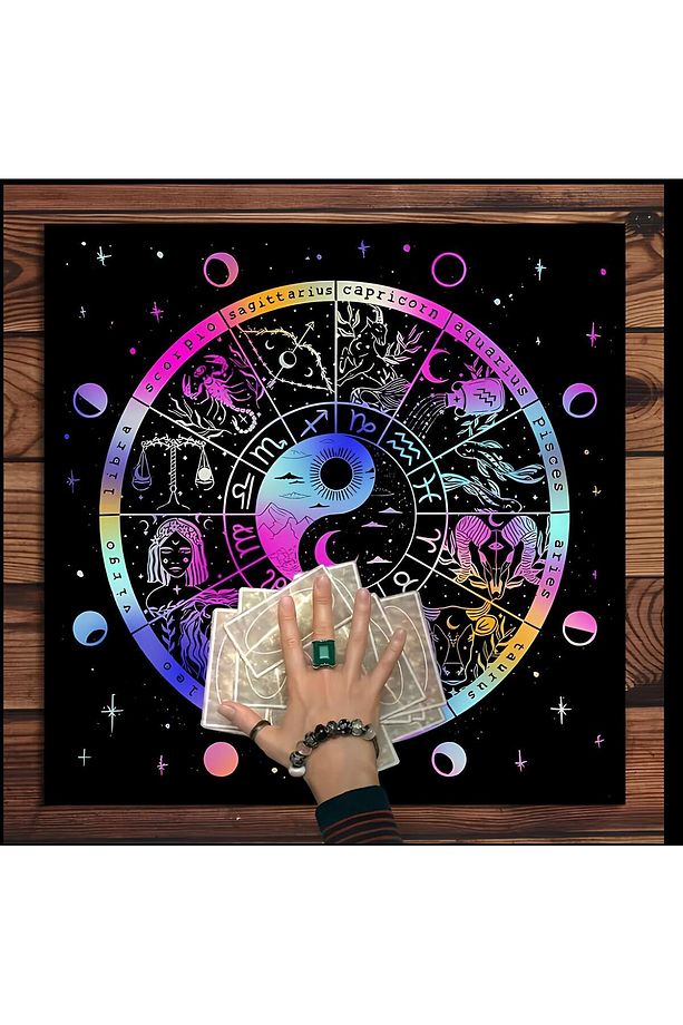 Kaliteli Kumaş, Canlı Renkli Tarot Örtüsü Sunak Örtüsü Altar Örtüsü Ritüel Çalışma Örtüsü - 1