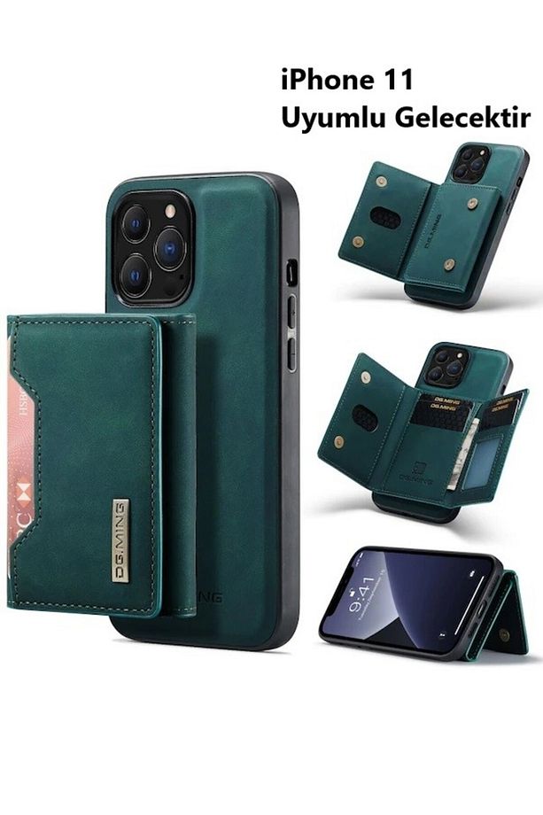 Iphone 11 DG Mıng 2 Parça Ayrılabilir Güçlü Manyetik Cüzdanlı Kılıf - 1