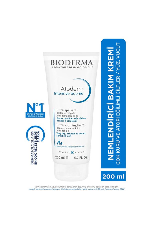 Atoderm Intensive Balm Çok Kuru Atopi Eğilimli Cilt Nemlendirici Onarıcı Krem Yetişkin, Çocuk 200 ml - 1
