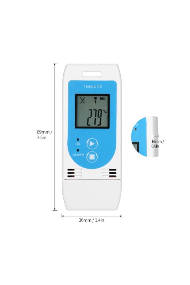 Reusable USB Temperature Humidity Data Logger White 15.2centimeter - 3