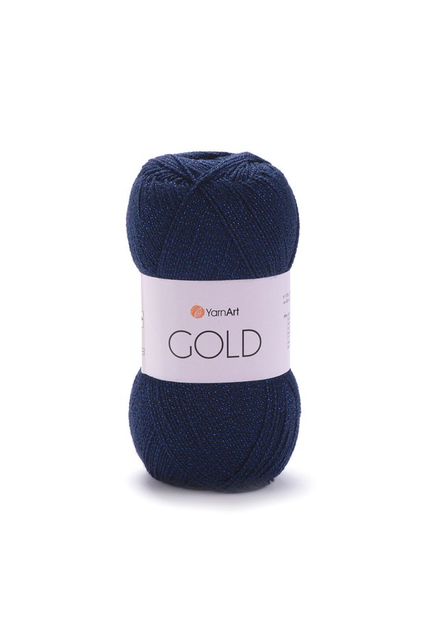 Gold - Glittered Hand Knitting Thread Navy Blue-9033