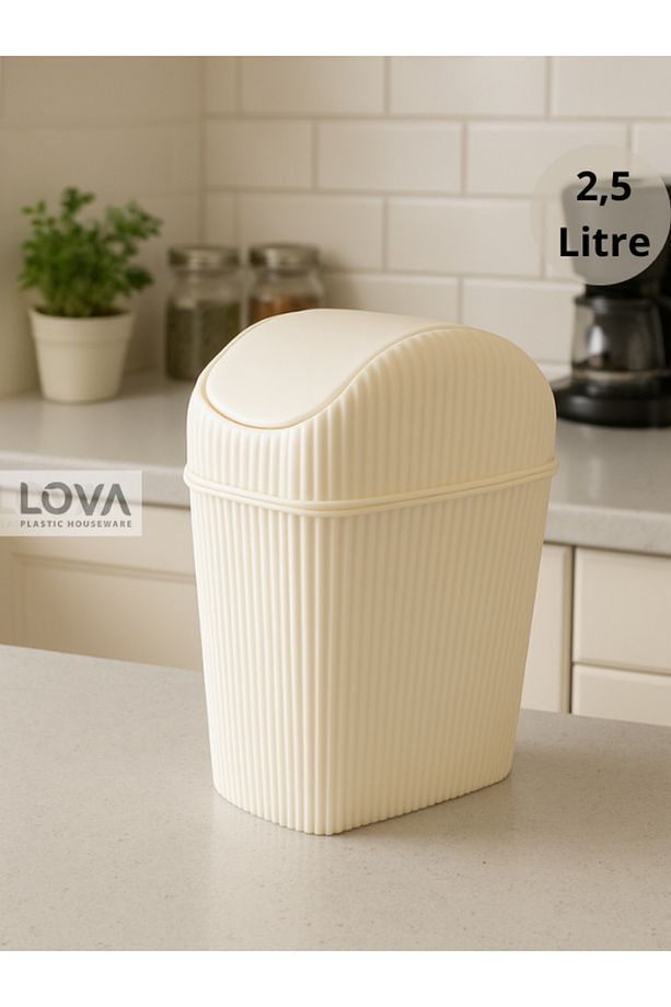 2,5 lt Mini Mutfak,Masa,Banyo Tezgah Üstü Çöp Kovası - 1