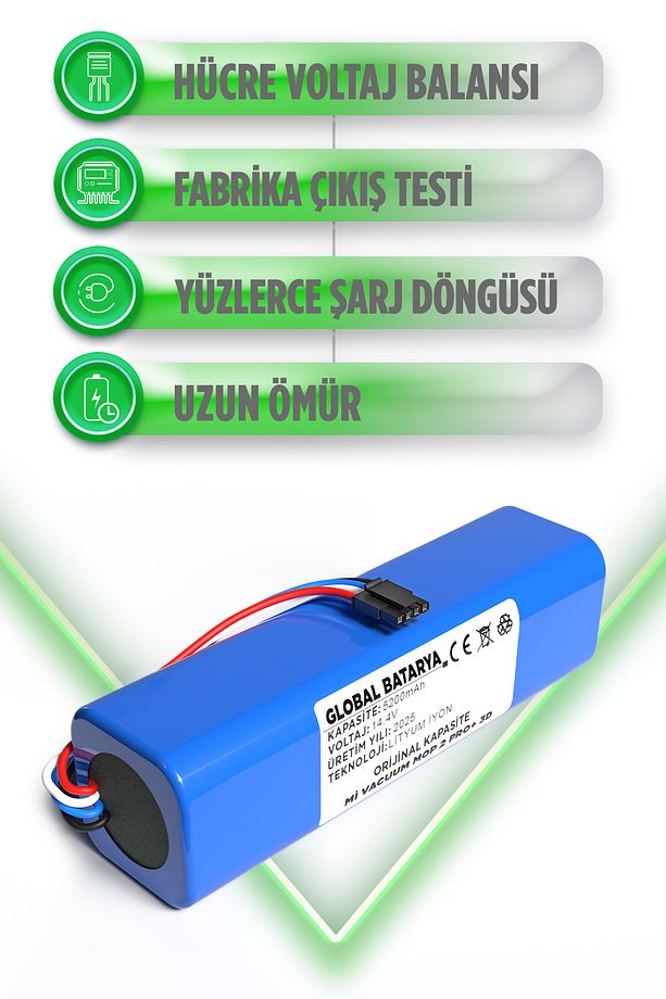 Xiaomi Mi Vacuum Mop 2 Pro Plus 3d Uyumlu Akıllı Robot Süpürge Batarya 14.4v 5200mah Pil - 3