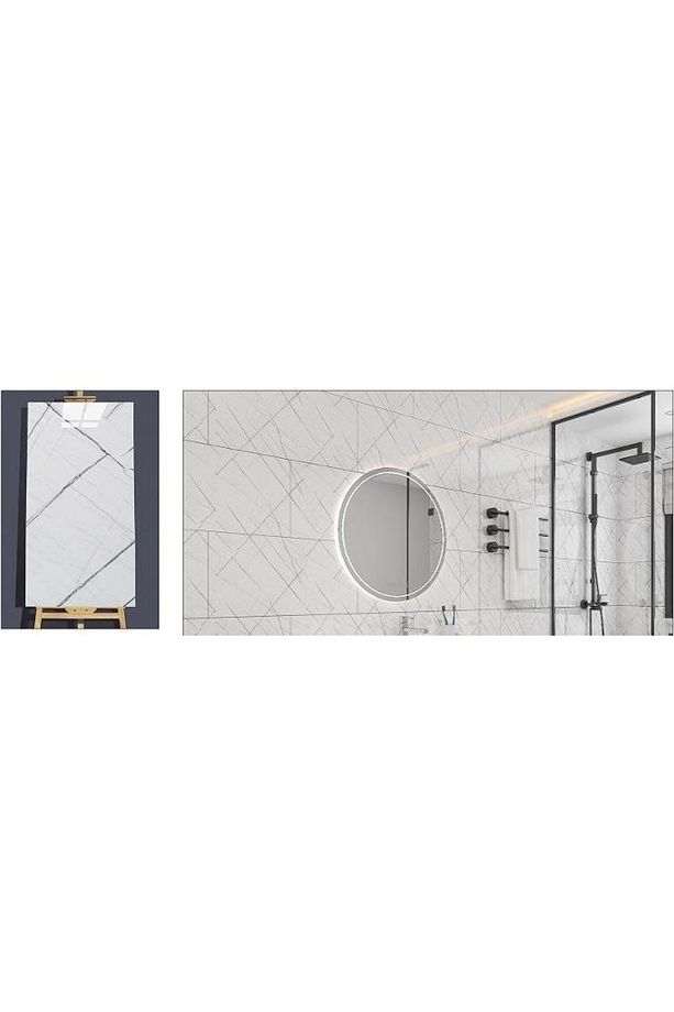 Kendinden Yapışkanlı Esnek Köpük Beyaz Pvc Mermer Panel 60x30 Cm Banyo Wc Mutfak - 7