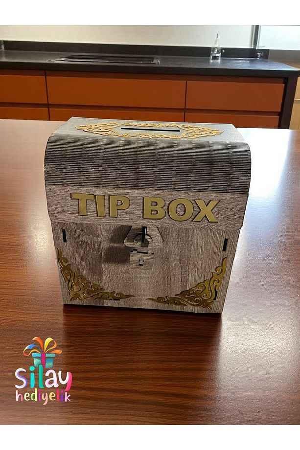 Sly- Ahşap Aynalı Pleksili Tip Box Kumbara Ve Bahşiş Kutusu Tipbox - 1