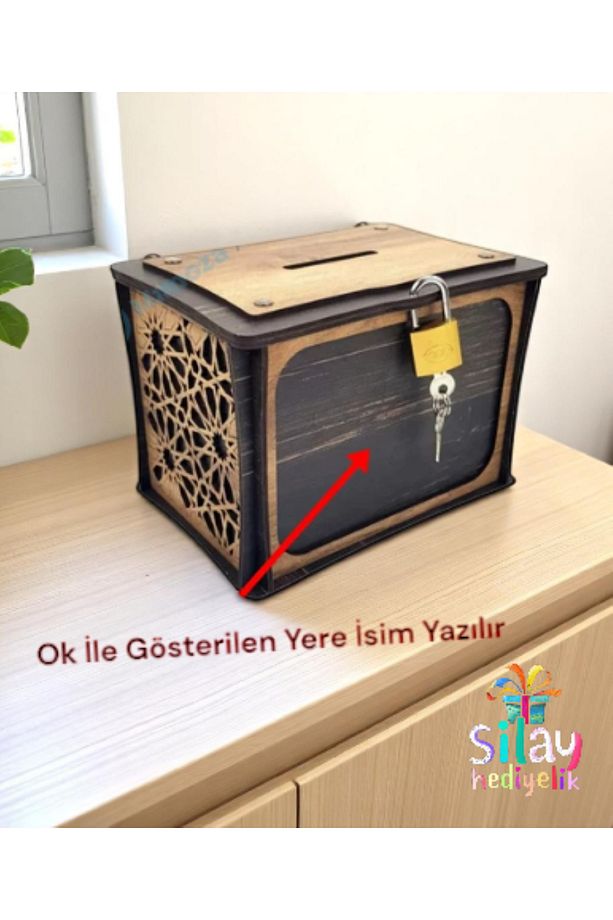 Bahşiş Kutusu Sandık Tip Box Kmbara Tibbox ( Telefon Tutucu Hediyemizdir.) - 1