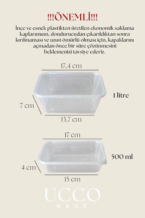 20(10 10) Adet Ekonomik Saklama Kabı Seti – 10x500 ml 10x1000 ml Mikrodalga Buzluk Dondurucu Erzak - 8