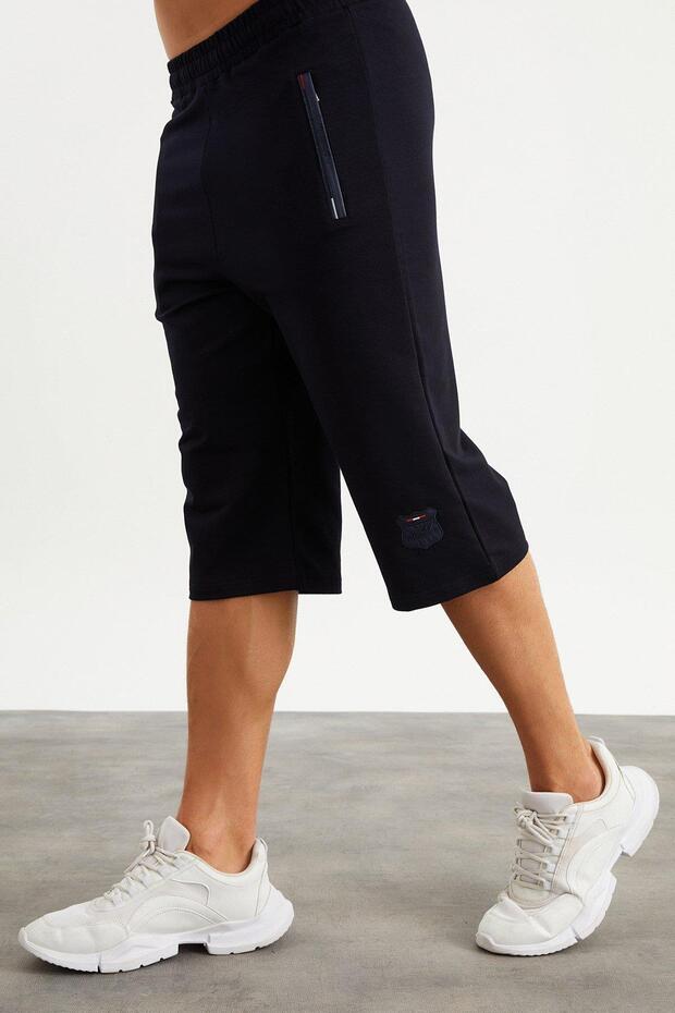 201762 Cep Nakış Detaylı Erkek Kapri - 1