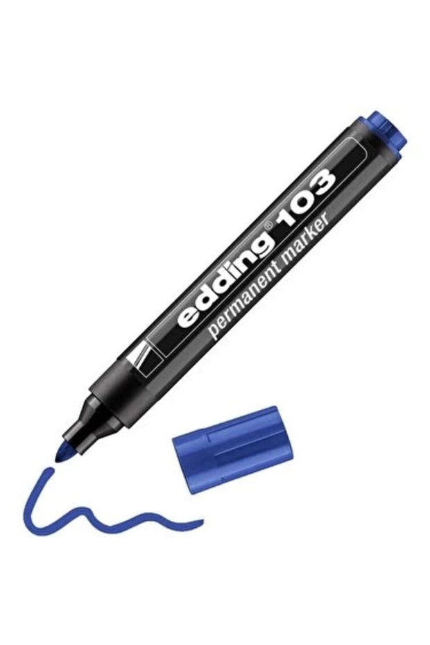 Permanent Marker Round Tip Blue Ed-103 - 1