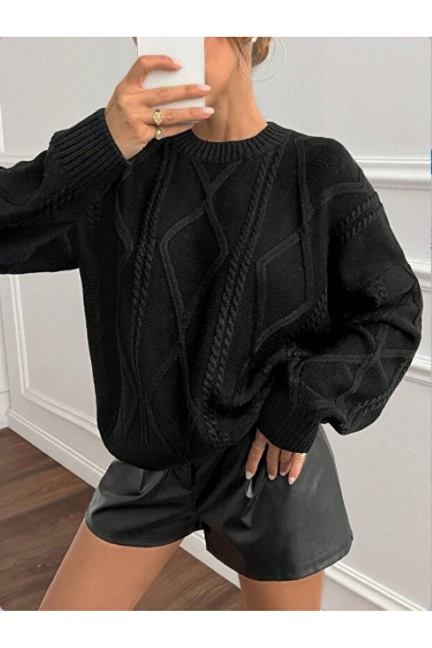 Women's Crew Neck Oversize Knitwear Sweater Fmoda201