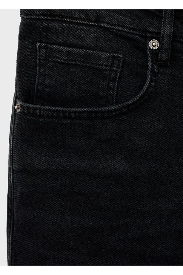 Slim fit kot bermuda şort - 5