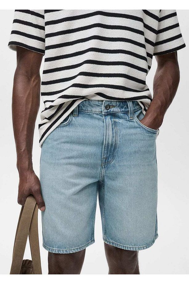 Regular fit jean bermuda şort - 8