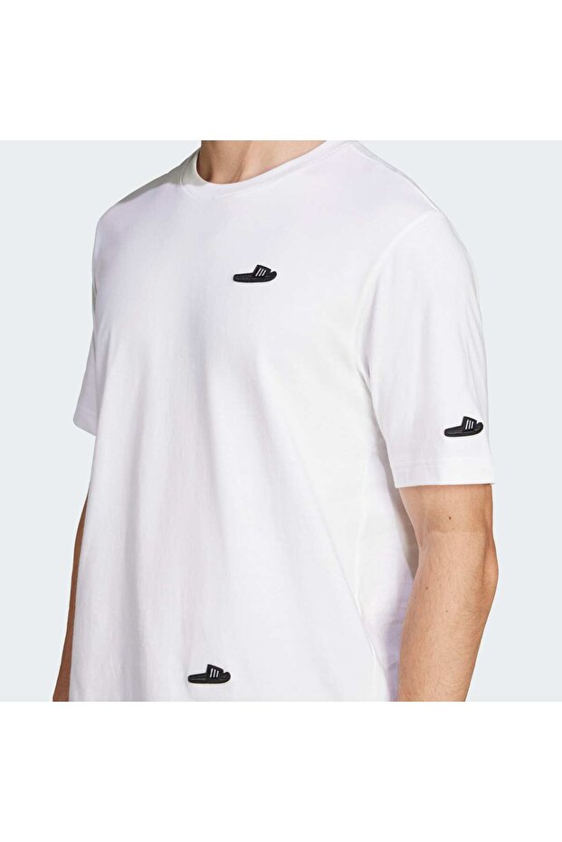JJ3999-E adidas M L Slıdes Tee Erkek T-Shirt Beyaz - 6