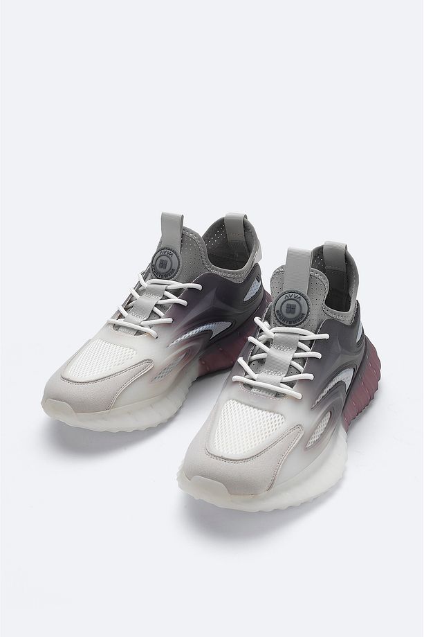 Erkek Gri Esnek Taban Sneaker Ayakkabı A41y8024 - 2