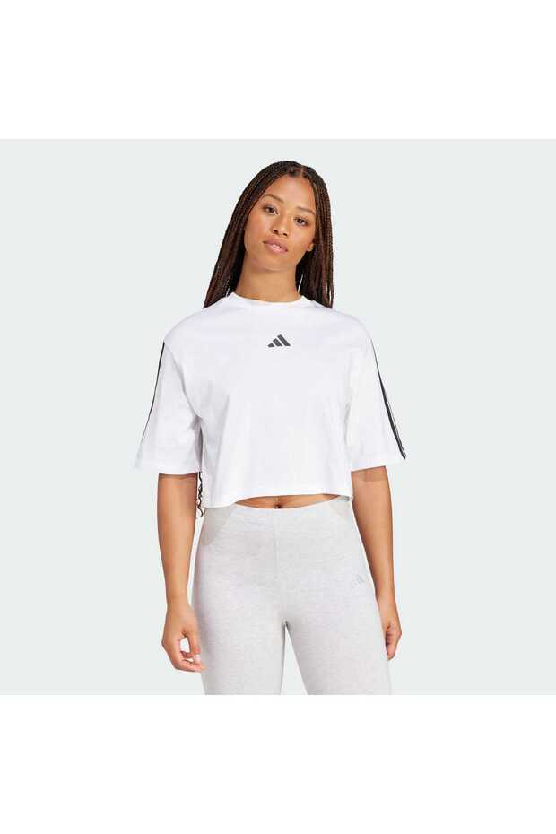 Essentials 3-stripes Cotton Loose Tişört - 1