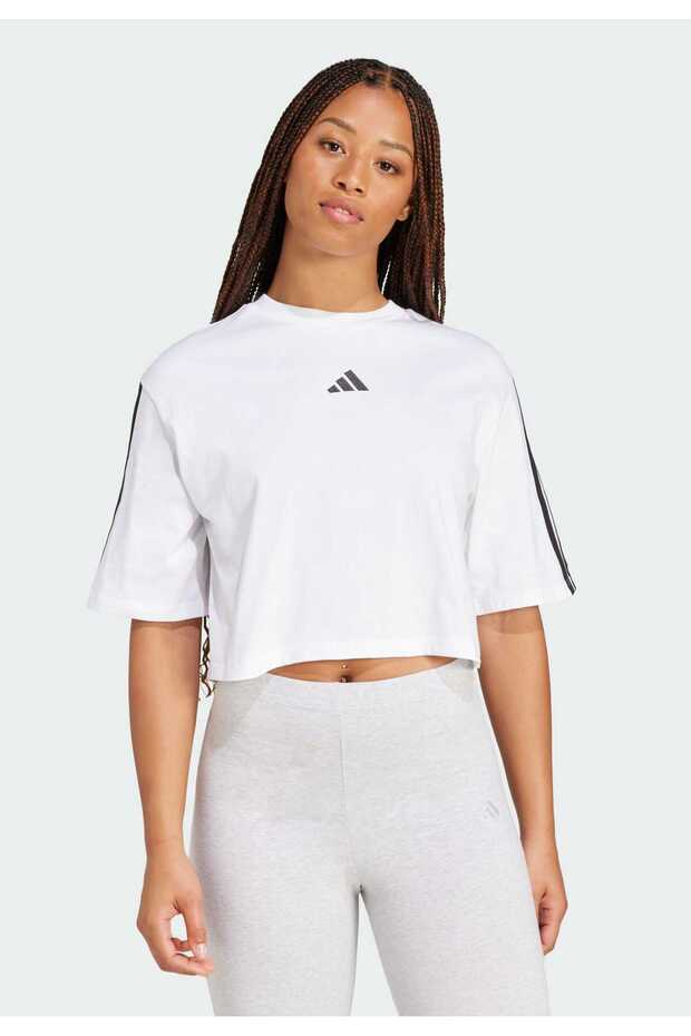 Essentials 3-stripes Cotton Loose Tişört - 7