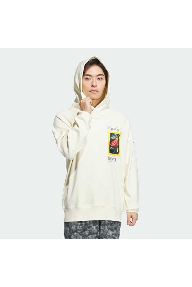 IS9523-E adidas Natgeo Gfx Hdy Men's Sweatshirt White