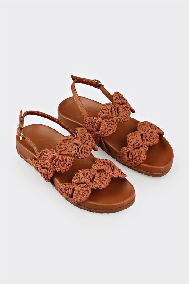 Taba Kadın Düz Sandalet - 2