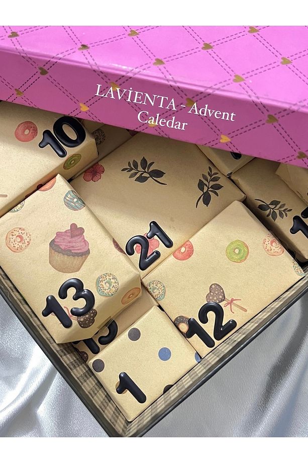 Kişiye Özel 24’lü Takı Advent Calendar Kutusu (İÇERİK AÇIKLAMADA) Pembe Kutu - 1