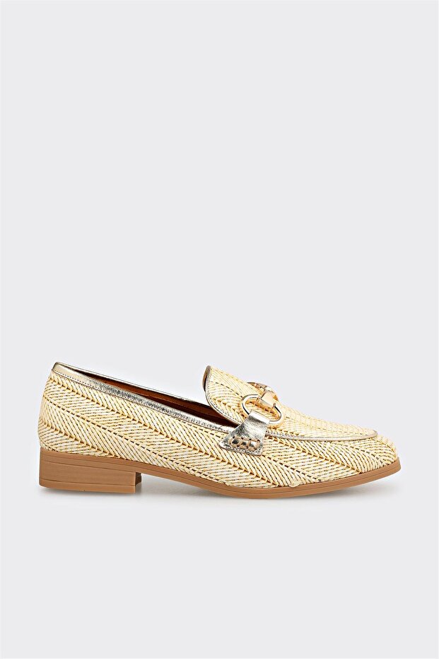 Beige Leather Women's Casual Shoes