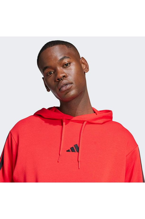 Essentials 3-Stripes French Terry Kapüşonlu Üst - 5