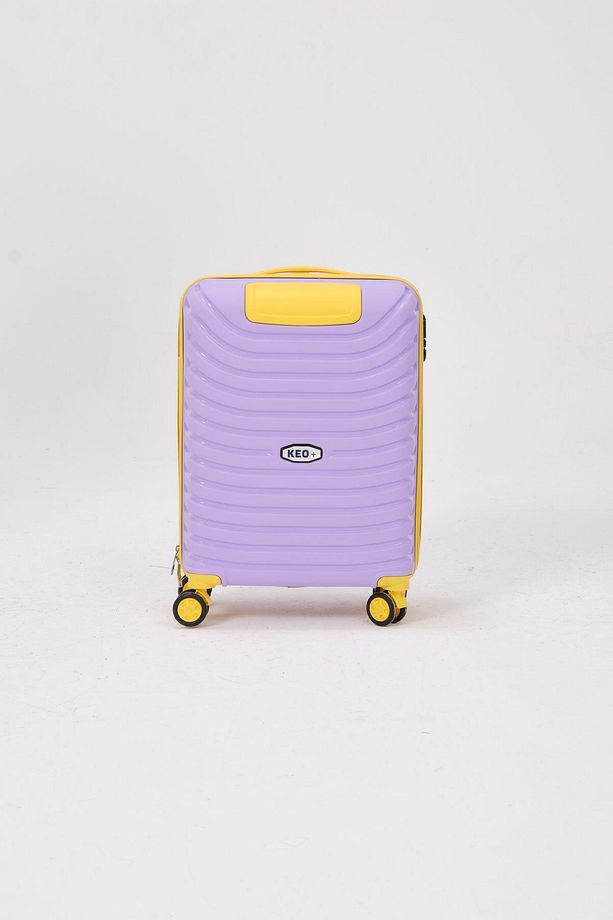 Keo-plus Lila-sarı Kabin Boy Silikon Kırılmaz Pp Valiz - 4