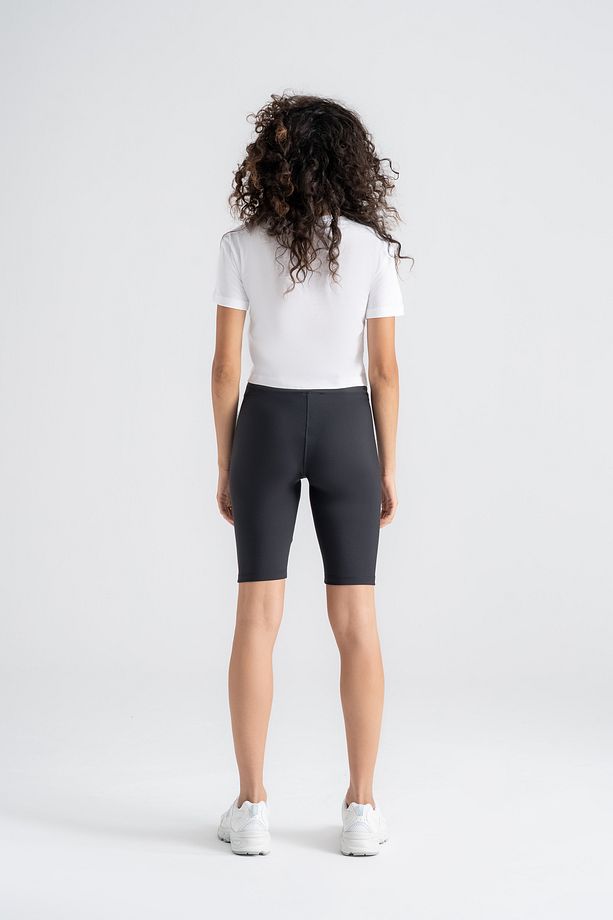 Kadın Kısa Spor Tayt Antrasit Yüksek Bel Toparlayıcı, İç Göstermeyen Slim Fit - 6