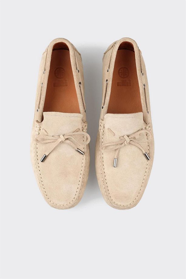 Bej Deri Erkek Loafer - 4
