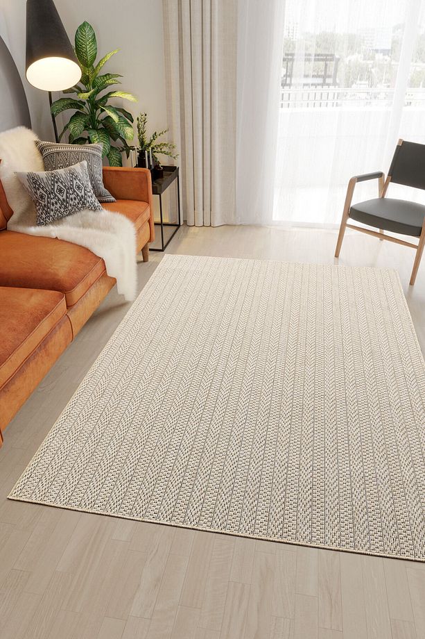 Hasır Bej Kahve Jüt Dokuma Ince Halı Sisal Salon Mutfak Oturma Odası Dış Mekan Halısı Kilim - 4