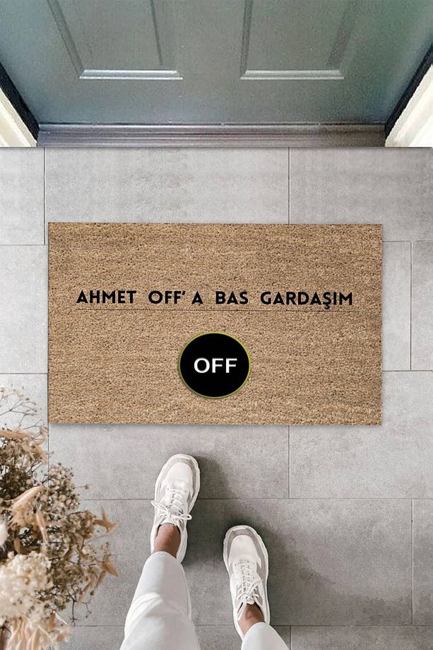 ANKAMODAHOME AHMET OFA BAS DİJİTAL BASKI DEKORATİF KAPI ÖNÜ PASPASI - 1