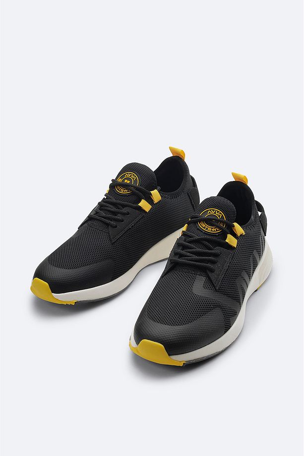 Erkek Siyah Baskılı Esnek Taban Sneaker Ayakkabı A31y8039 - 2