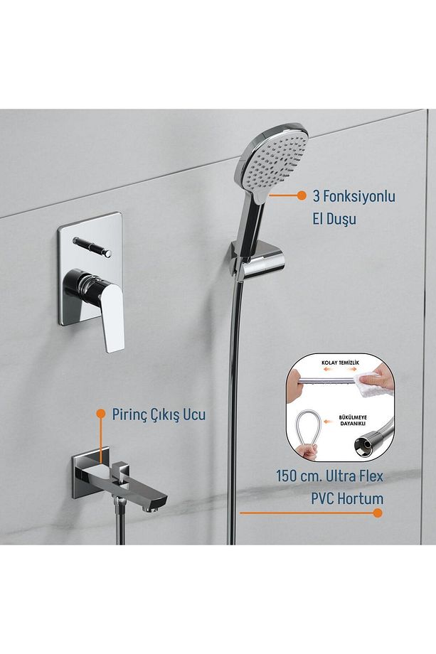 Azure Optimal Ankastre set -Krom - 2 Yollu Çıkış - 3
