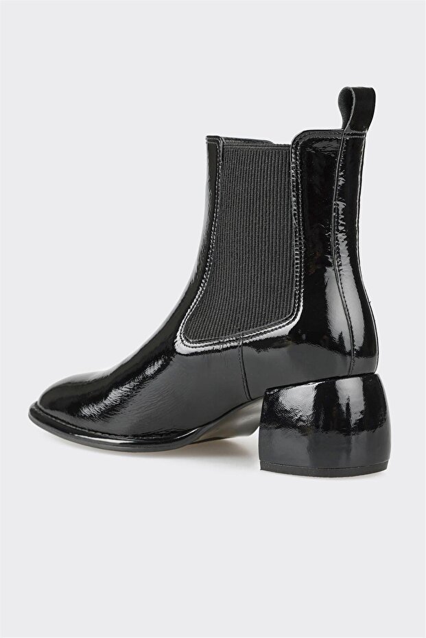 Siyah Deri Kadın Klasik Bot - 3