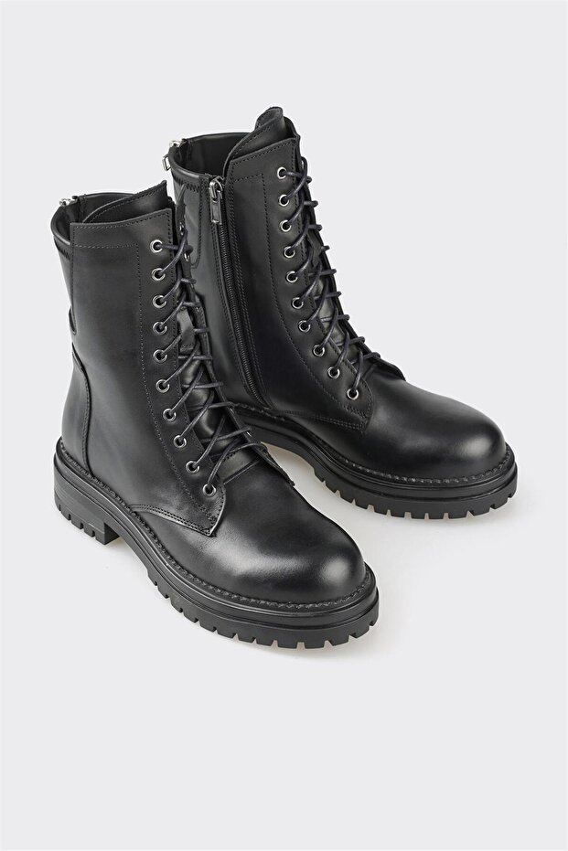 Siyah Deri Kadın Günlük Bot - 2