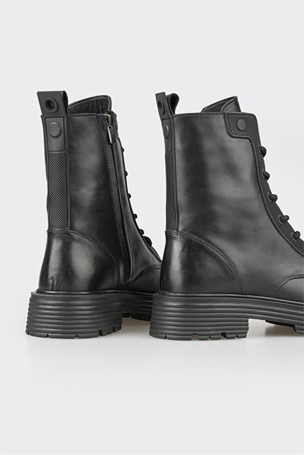 Siyah Deri Kadın Günlük Bot - 4