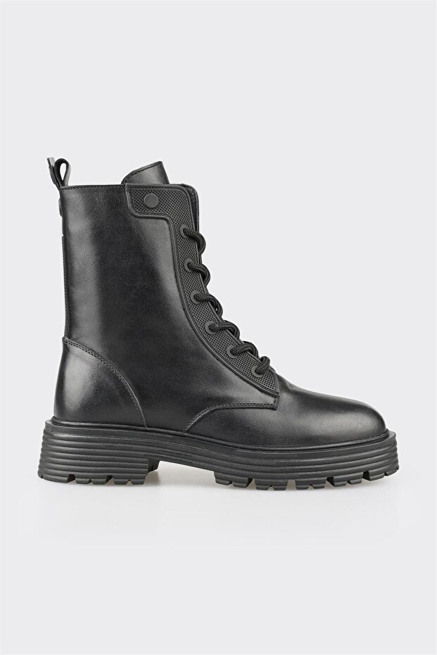 Siyah Deri Kadın Günlük Bot - 1