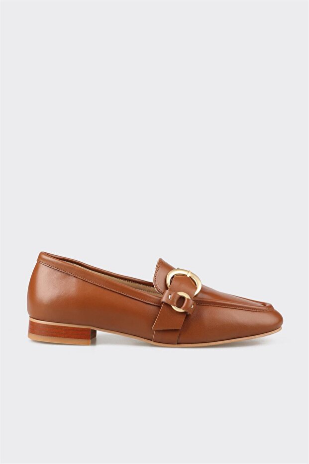 Tan Leather Women's Casual Shoes