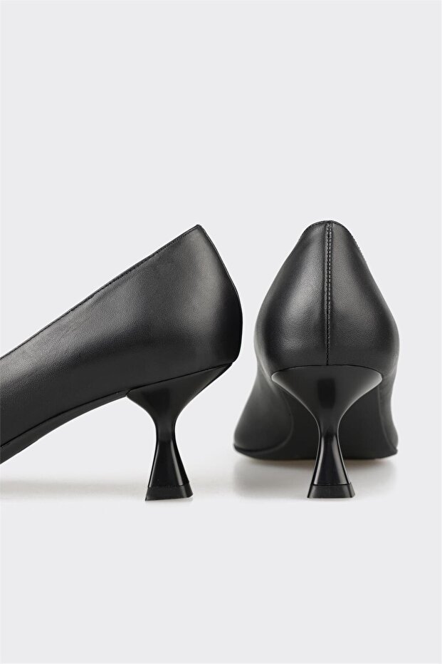 Siyah Deri Kadın Stiletto - 4