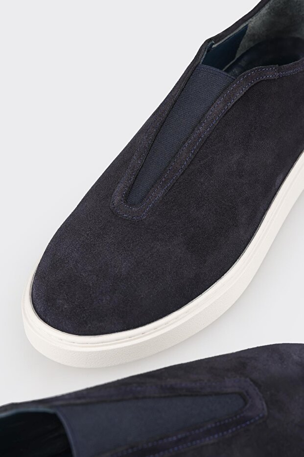 Lacivert Deri Erkek Günlük Ayakkabı - 5