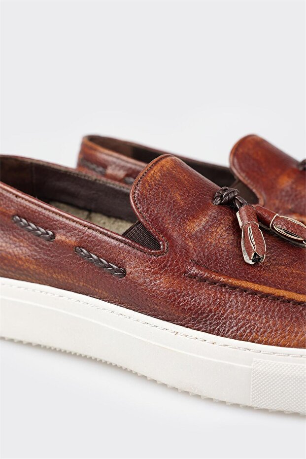 Taba Deri Erkek Loafer - 5